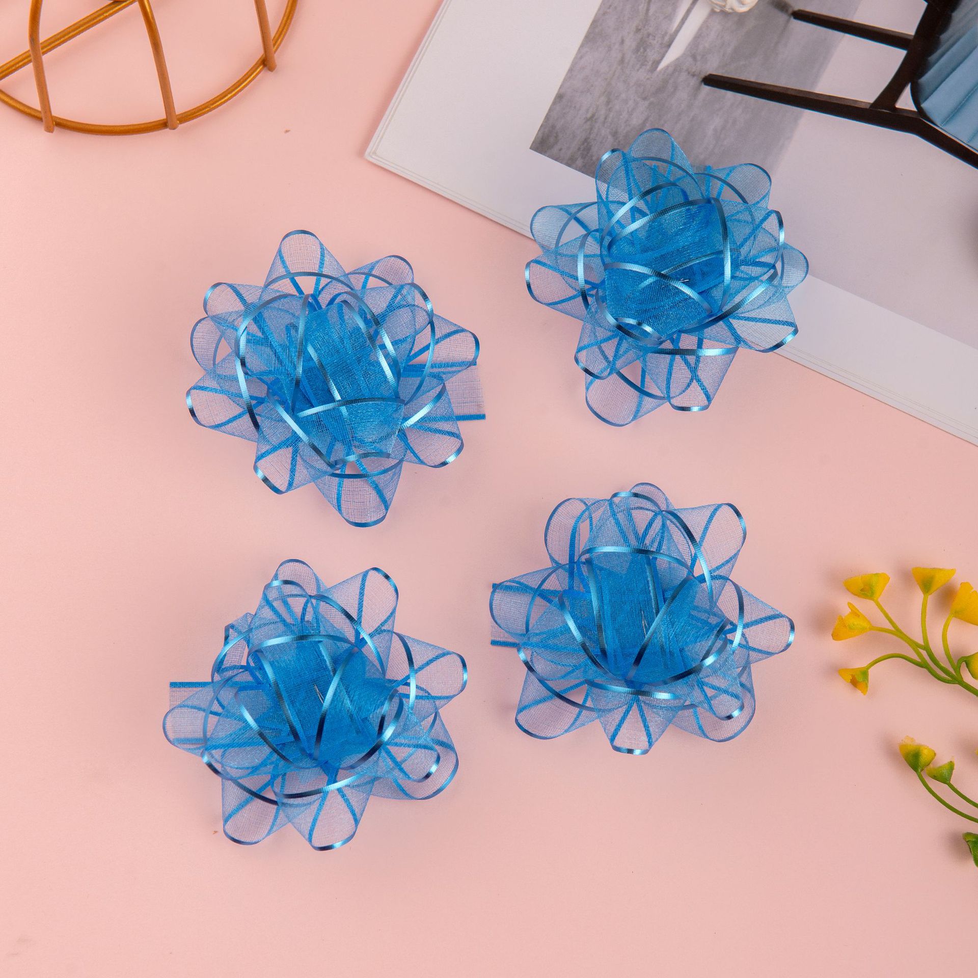 Nuevo paquete de regalo de Navidad de flores transfronterizas 1.6cm * 3 pulgadas 24 paquetes