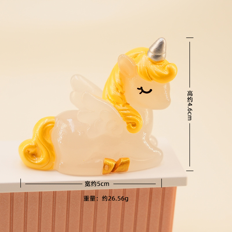 08 Luminous Unicorn Kneeling-Yellow