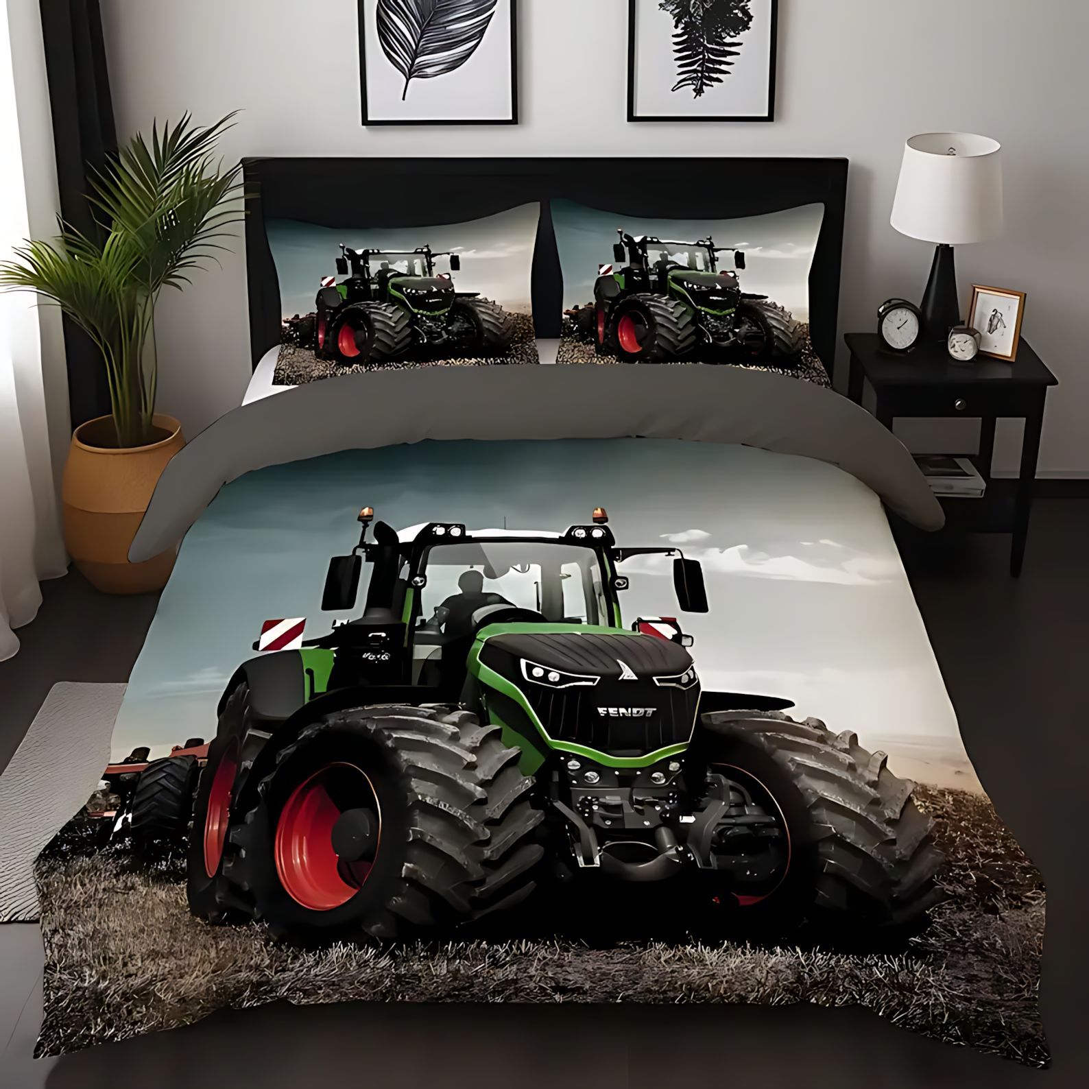 TEMU / JIT comercio exterior transfronterizo diseño de automóviles grandes tractor de moda alta definición digital impresión kit de edredón