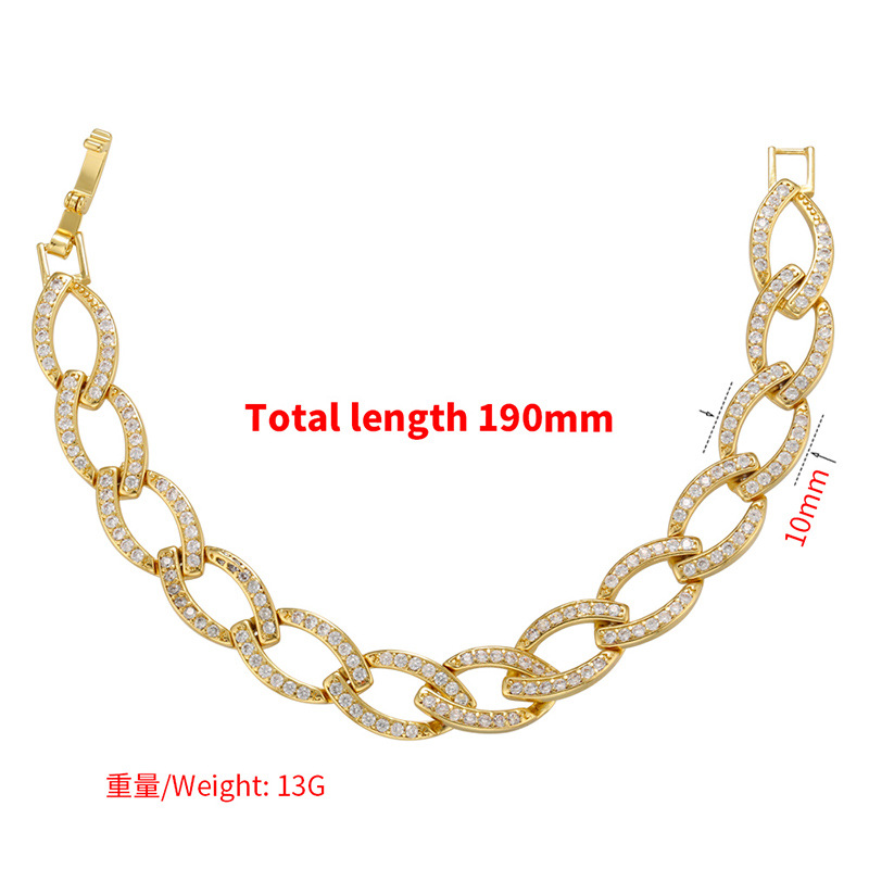 Micro-set zircon full diamond bracelet butterfly wheat ear geometric pattern copper bracelet