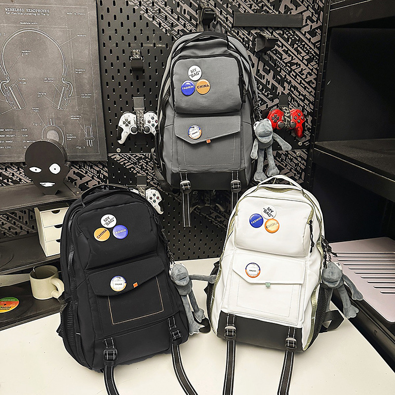 Mochila de marca de moda Mochila de viaje simple de gran capacidad para hombres Casual japonés estudiante de secundaria estudiante de secundaria estudiante universitario mochila escolar