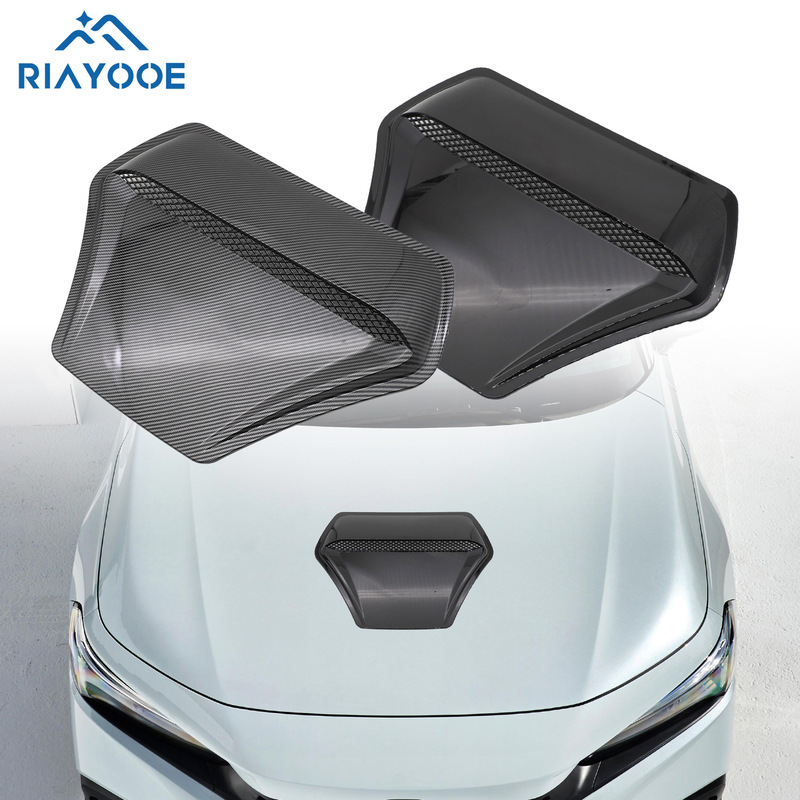 Cross-Border Car Modified Hood Vent Exterior Accessories Abs Carbon Pattern Bright Black Artificial Fake Vent Surround