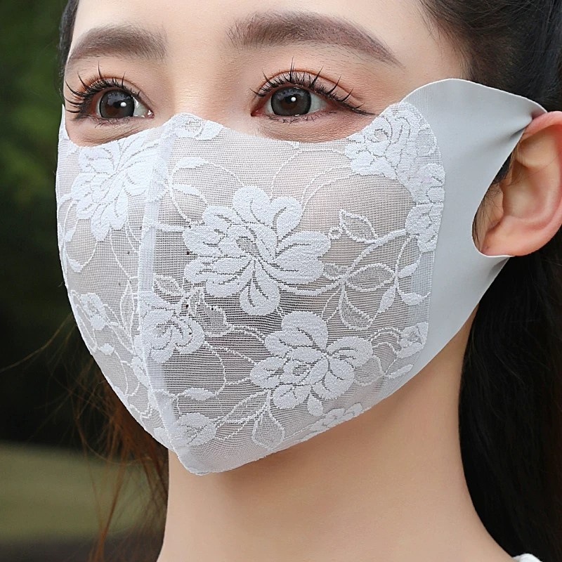 Lace Spring and Summer Masks, Anti-Uv, Ultra-Thin, Breathable, Sun Protection Masks for Women, Summer Sun Protection Masks to Cover the Face