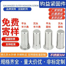 304不锈钢平头小沉头半六角圆柱盲孔拉铆螺母 光身拉铆螺帽批发