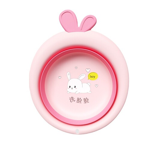 Baby folding three-piece washbasin set for newborns, special face wash, butt, feet and feet cartoon can be hung in children's dormitory