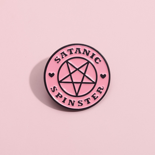 创意几何形配饰胸针个性粉色五角星造型金属徽章趣味包包服装别针