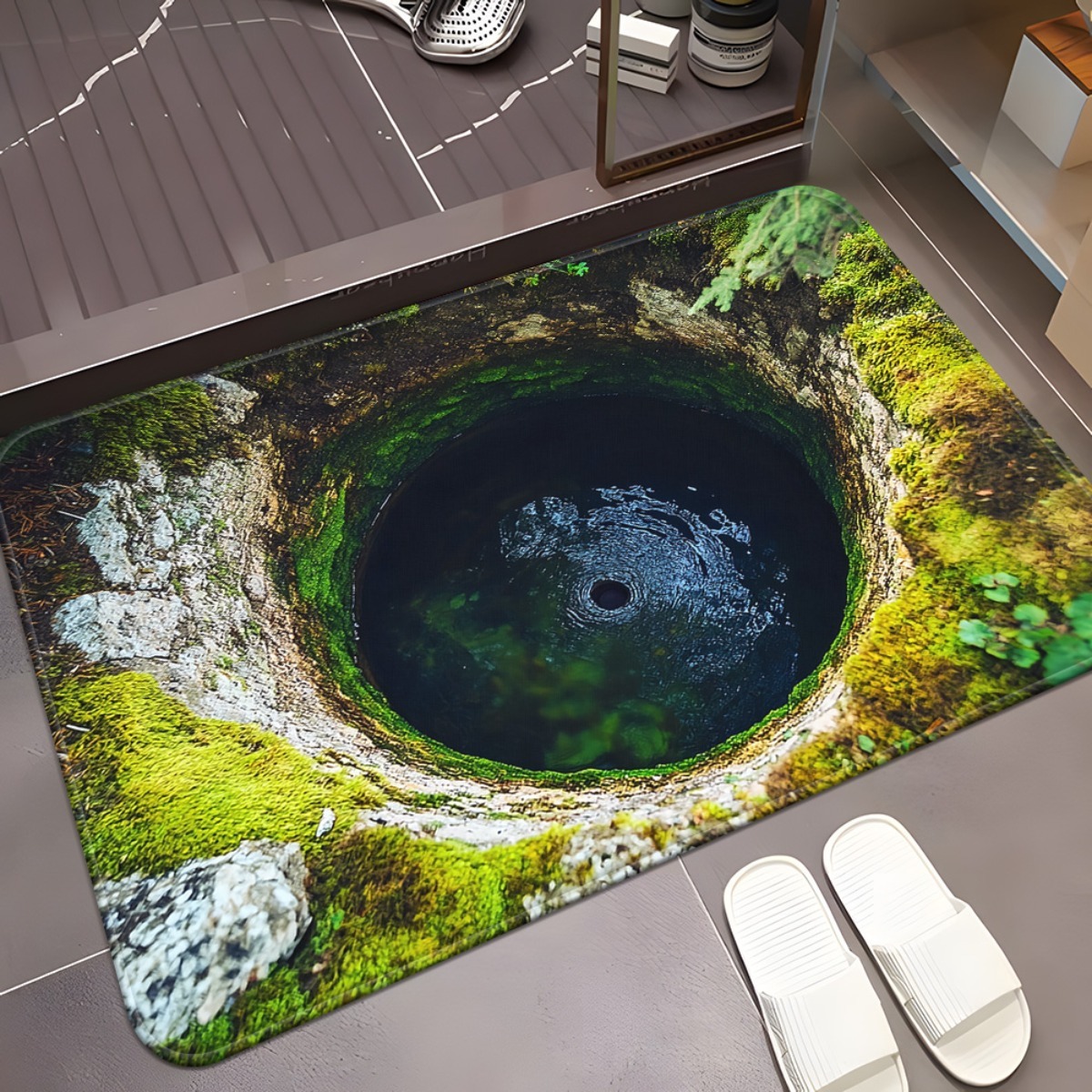 Transfronterizo 3D estereoscópico cristal alfombra de lana Amazon American anti-deslizante alfombra de absorción de agua alfombra de puerta