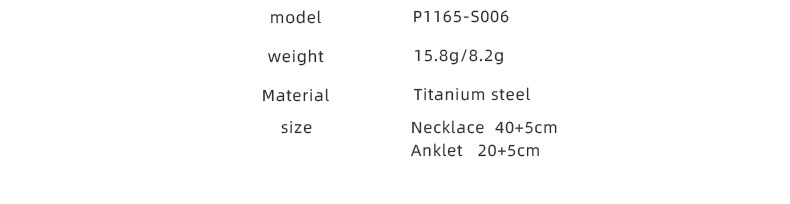 Fashion Geometric Titanium Steel Plating Anklet Necklace