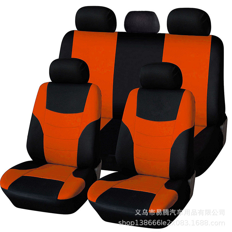 外国貿易向け新作カーシートカバー、四季通用9点セット、布製シートクッションカバー、男女兼用、伸縮性あり、売れ筋商品|undefined