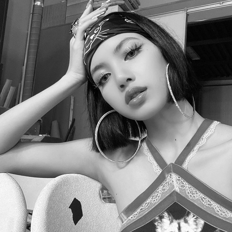 2-4-6-8-10cm超大耳圈夸张耳环欧美圆形水钻几何型圈圈耳饰女跨境