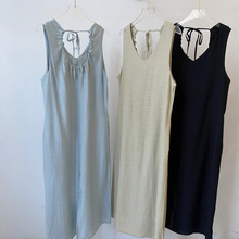 夏日温柔感穿搭！2025新款韩系简约无袖显瘦百搭连衣长裙女