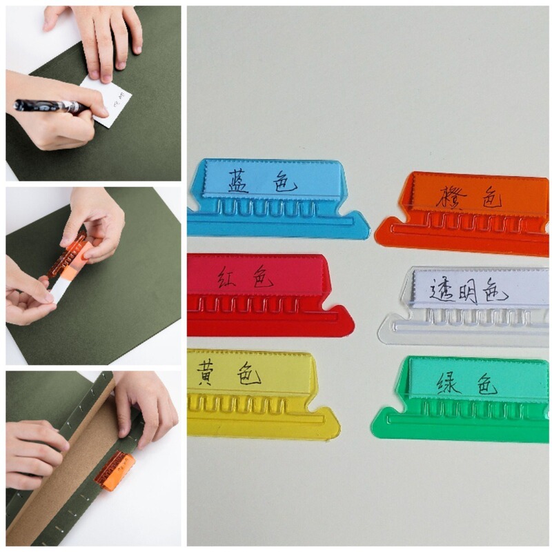 Index Transparent Color Mixing PVC Label Clip Sub PVC Clip Soft Teeth Card Clip Transparent Color Mixing Label Clip