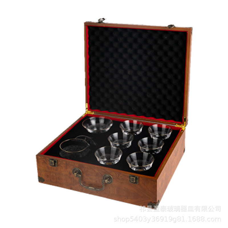 Juego de té de vidrio con pan de oro, taza de té, tazón, juego de té de Kung Fu, oficina en el hogar, taza de té simple, mar de té