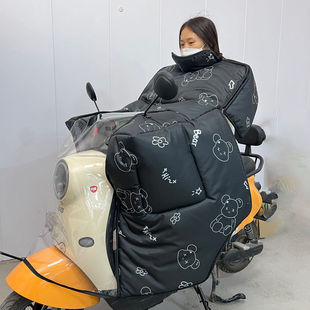 2024 new style cape type wind shield electric car winter fleece-lined thickened mother and child waterproof increased cold shoulder neck
