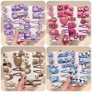 Strawberry Bear Cartoon Hairpin Girl's Flower Broken Hairpin Baby's Bangs Clip Does Not Hit Little Girl's Candy Color Bb Clip