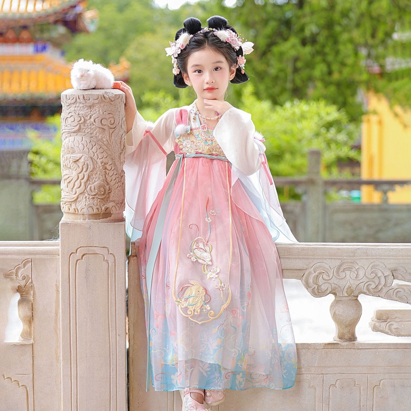 贝优可正品2025高端女童超仙国风公主小女孩连衣裙唐装中秋表演服|undefined