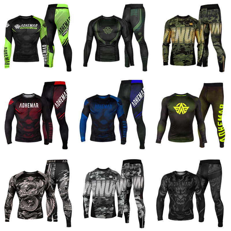 Sports Suit Boxing Long-Sleeved Bodysuit Fighting Fighting Training Clothes Sanda Clothes Fitness Pants Two-Piece Set