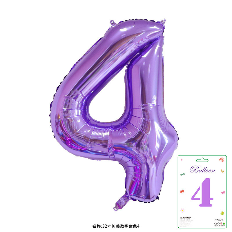 32寸卡装美版数字0到9气球儿童生日派对装饰婚庆婚房布置数字气球|undefined