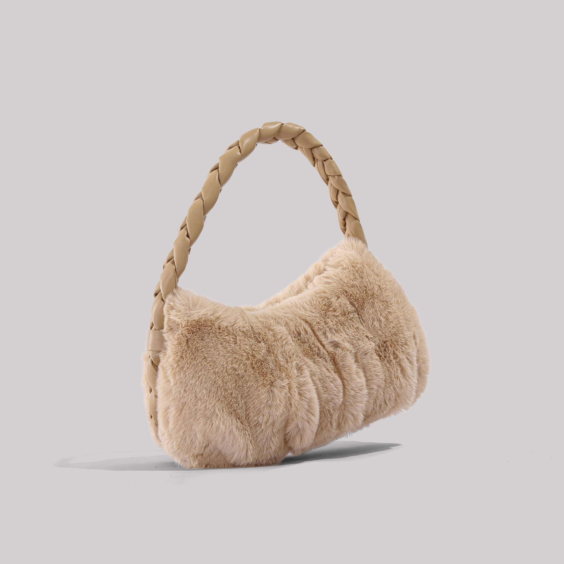 Gebreid voor vrouwen Uniek ontwerp Pluche Winter Nieuwe schattige handtas Okseltas_voghion.com