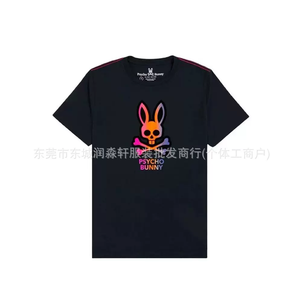 Pasycho bunny外贸杂款男女T恤欧美时尚宽松短袖厂家货源尾货批发