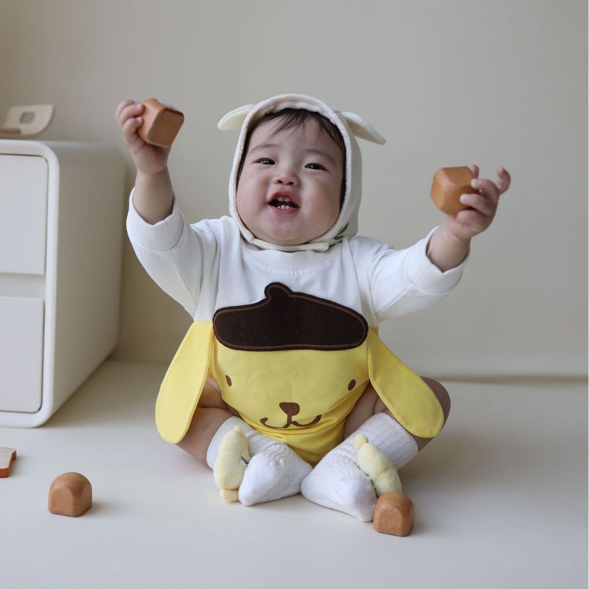 Mono de bebé de manga larga de estilo coreano de primavera ins pequeño mameluco de color a juego con forma de animal funda de Bebé Ropa de 100 años