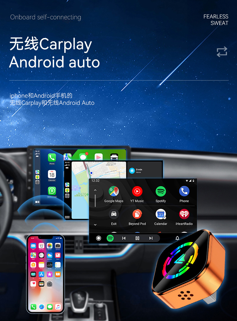 Hot-Selling Original Car Wired-To-Wireless Carplay Box Smart Connectivity Android Auto Wireless Carplay Box