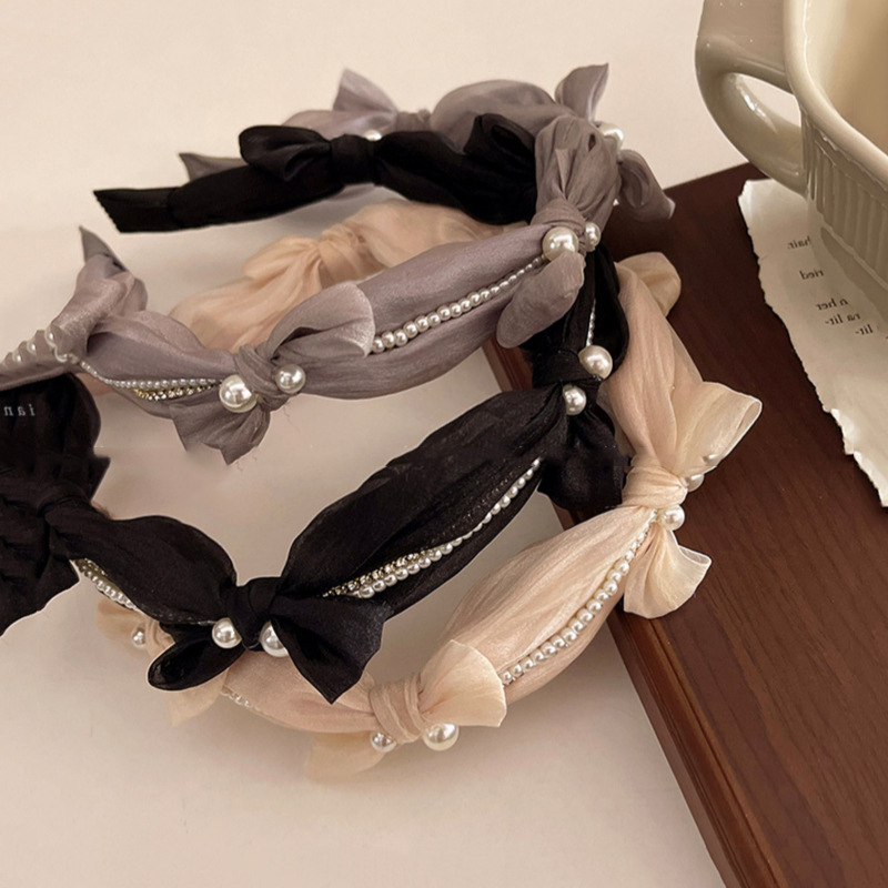 Korean-style minimalist high-end hairpin and headband for women, 2023 new trendy elegant face-covering headband for outdoor use