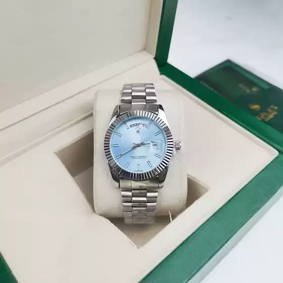 2024 New Mens Stainless Steel Watch Luxury Same Style Dual Calendar Day-Date Series Ladies Wristwatch International Version