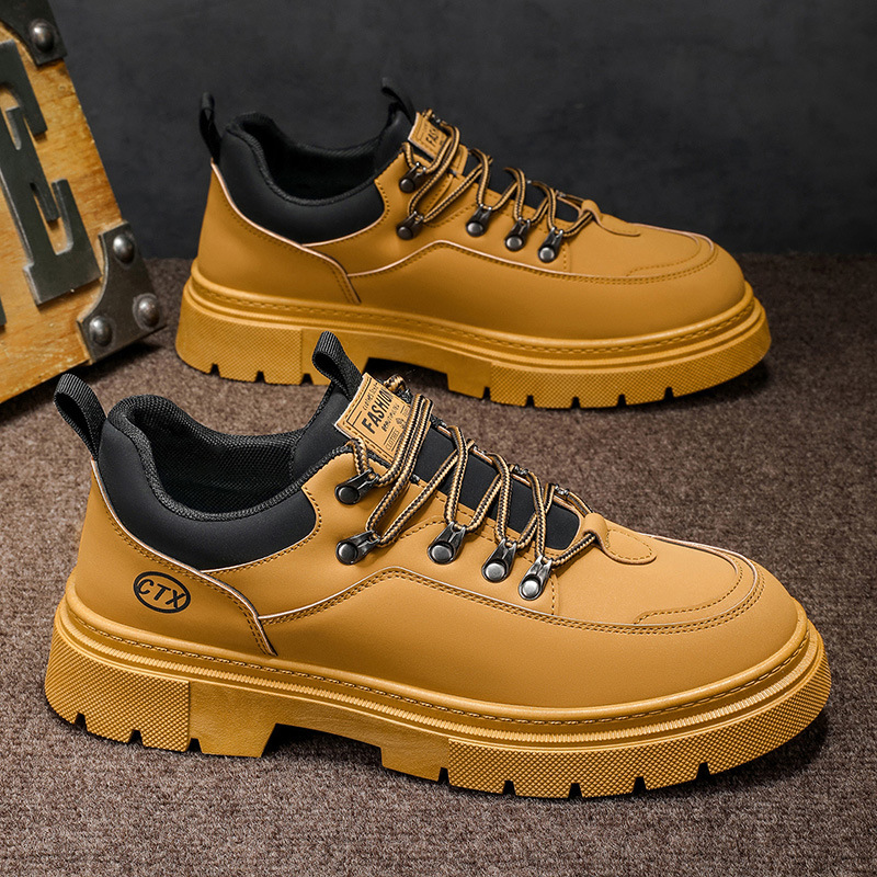 Zapatos de hombre primavera 2026 nuevos zapatos de trabajo al aire libre Martin negros británicos para trabajar zapatos de protección laboral casuales para hombres