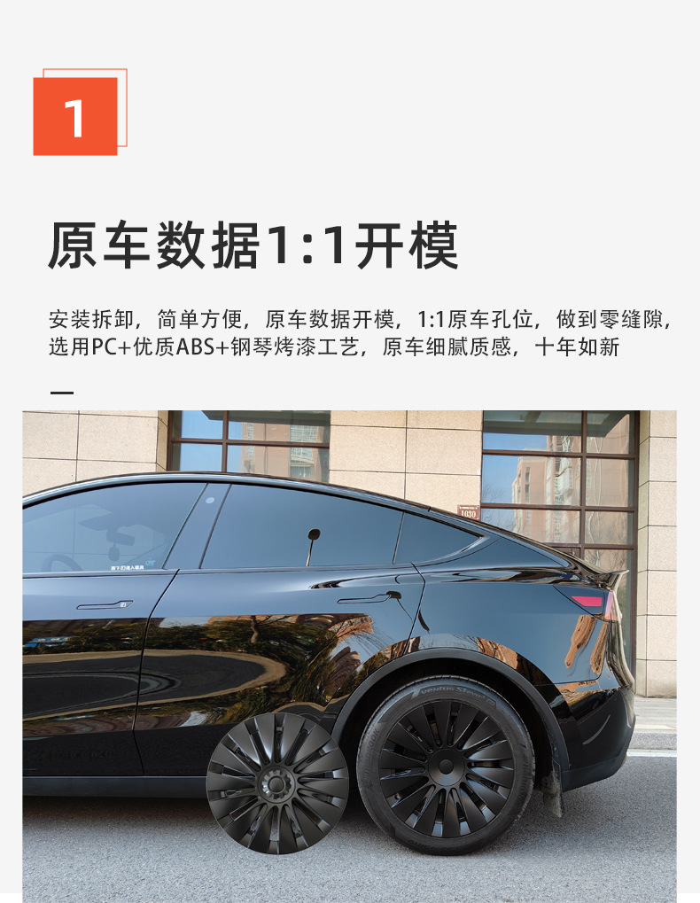Suitable for Tesla Hub Caps 19inch Modely Straight Edge Tire Caps Modely Edge Wrapping Hub Accessories