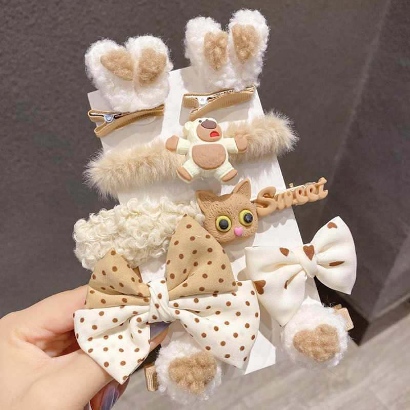 Hermosas pinzas de cabello para niños, anillos de cabello de moda, personalidad dulce, flores, adornos de cabello para animales pequeños, toques de estilo elegante de dama