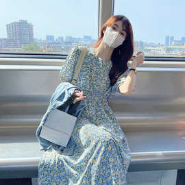 小清新泡泡袖碎花连衣裙女夏季2025新款法式初恋温柔风气质长裙子