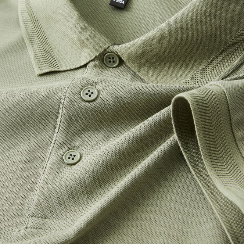 220g short sleeve polo shirt men's solid color lapel T-shirt men's wholesale men's custom jacquard slit long staple cotton
