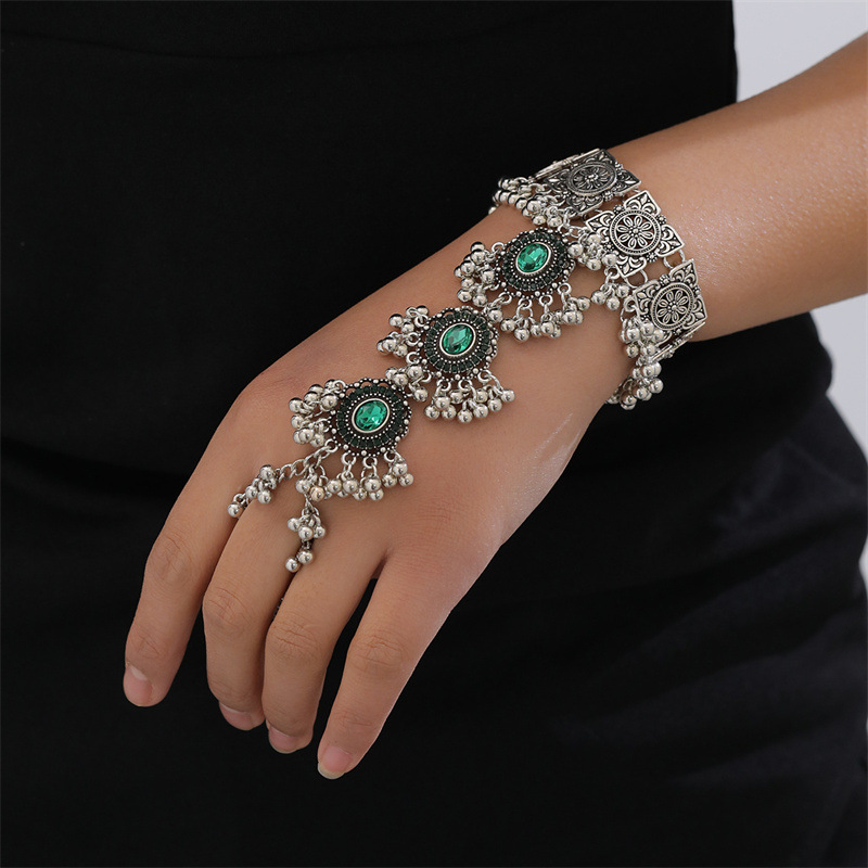 BZ1967 Cross-Border Europäisch-Amerikanisches Metallarmband mit Vintage-Ethno-Stil, runden Perlen und Diamanten für Damen_voghion.com