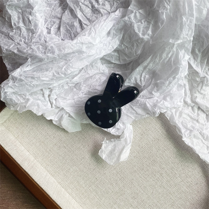 个性黑白波点小号抓夹可爱蝴蝶结交叉鲨鱼夹复古小香风发抓碎发夹|undefined