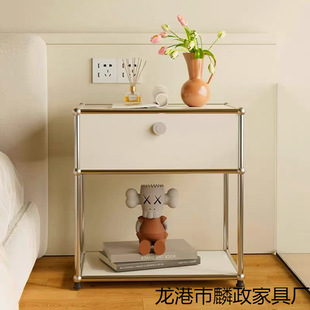 Middle Ages Light Luxury USM Module Simple Modern Ins Side Cabinet Stainless Steel Sofa Bedroom Storage Bedside Table