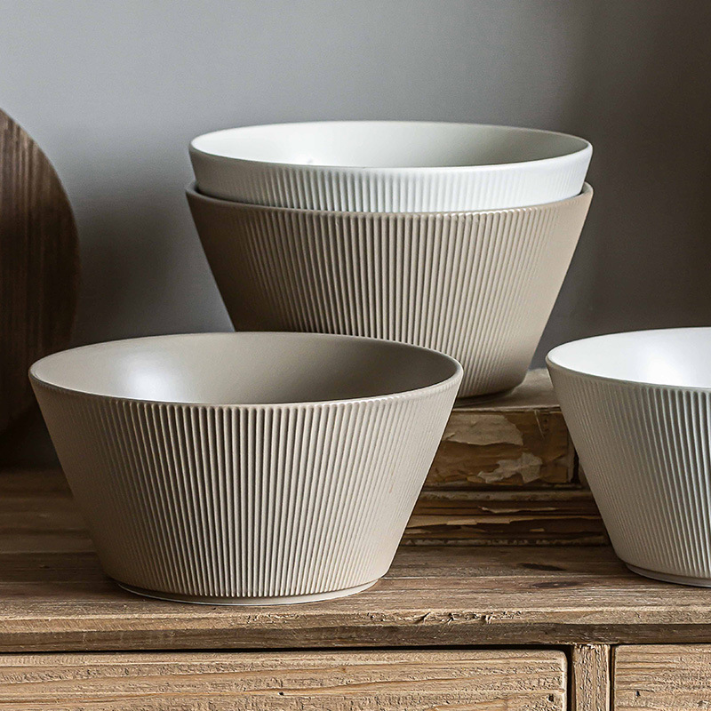 Suwen serie patrón vertical mate tazón de sopa práctico tazón grande de fideos Mao Xuewang tazón grande hogar debe comprar tazón de verduras