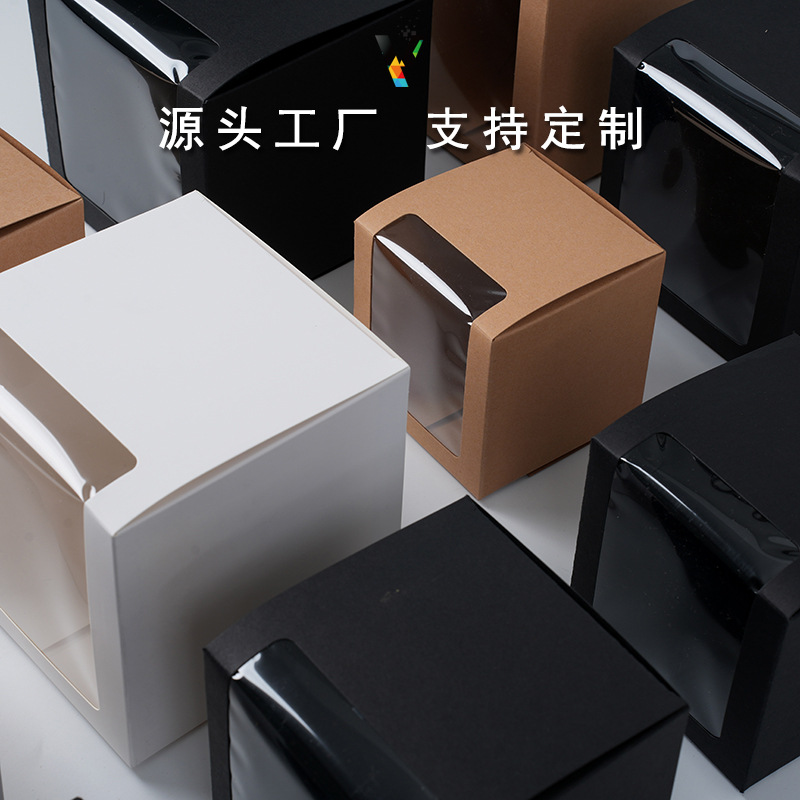 Venta al por mayor Kraft papel ventana película hecha a mano caja ciega caja vacía muñeca caja de regalo caja de cartón Tarjeta blanca caja de juguete