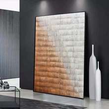 油画手绘黑白灰工业风抽象大幅玄关装饰画客厅背景墙挂画走廊壁画