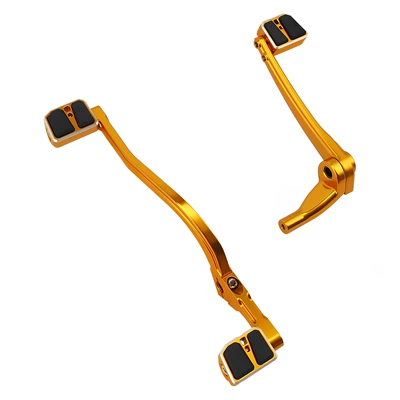 Lever Gear Shift Lever, Motorcycle pedals - gold-gear-lever-brake-lever