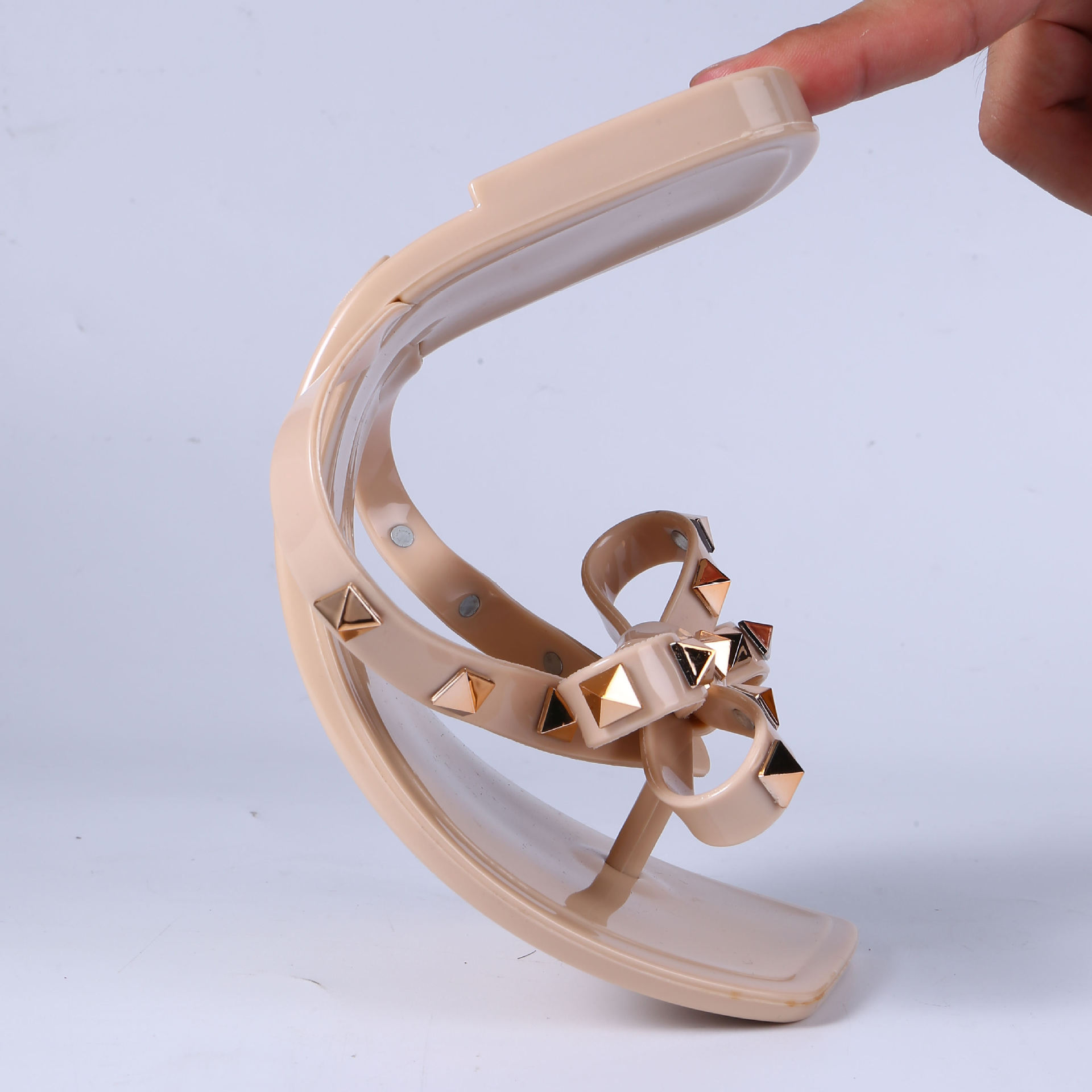 Modische Kristallsandalen, Strandschuhe für Damen, modische rutschfeste Flip-Flops mit Nieten, Jelly-Schuhe_voghion.com