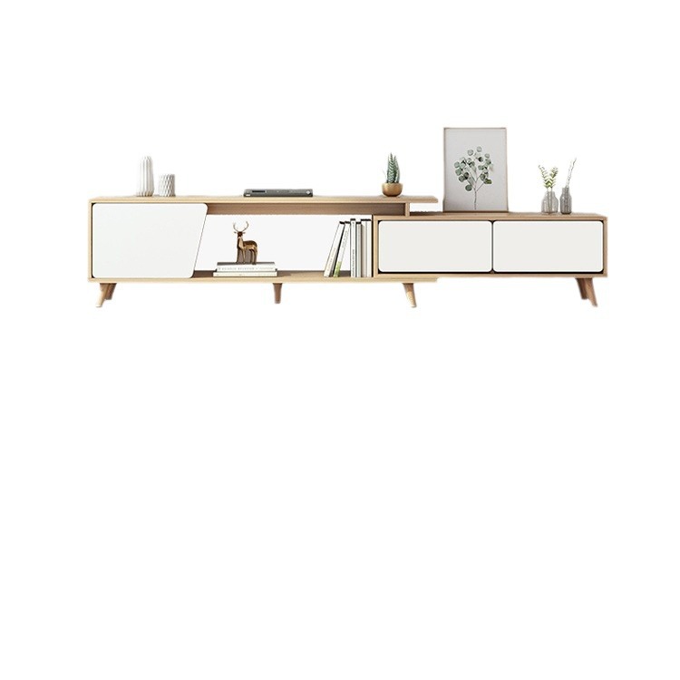 Mueble de TV Mesa de centro de apartamento pequeño simple y moderna Mueble de TV Combinación de mueble de TV Telescópico nórdico Sala de estar