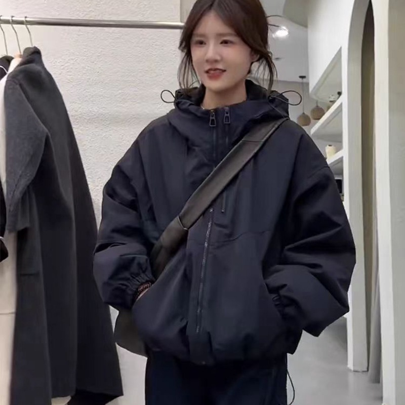 美式棉服女短款外套冬季2025新款休闲韩版百搭小个子工装棉服上衣|undefined
