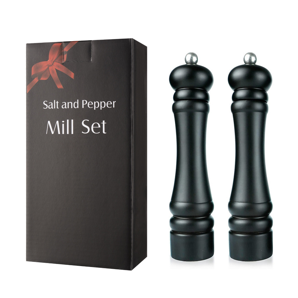 Clásico negro molino de pimienta de espesor ajustable sal de mar molinillo especias molinillo de cerámica de molienda núcleo amoladora