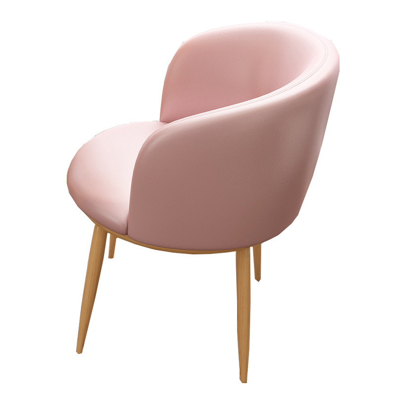 꽃잎 핑크 가죽 의자