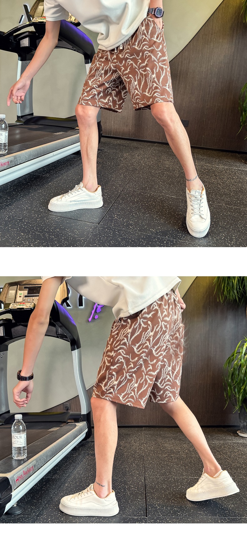 Men's Summer Printed Fashion Shorts Casual Straight Leg High End Style Loose Fitting Athletic Capri Pants Outerwear Beach Shorts_viptrois.com