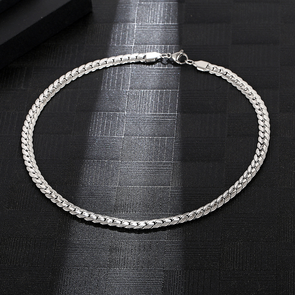 Daily Occasion 304 Stainless Steel Material Hip-Hop Simple Style Solid Color 304 Stainless Steel Polishing 18K Gold Plated PVD Coated Men'S Necklace Men's Chain Necklaces
