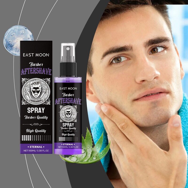 Eu Cpsr East Moon Aftershave Fragrance Spray for Men Gentle Cleansing, Nourishing, Moisturizing, and Refreshing for Beard Care