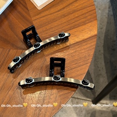 【oh oh】高级感kitty拉丝银色抓夹简约ins风金属洋气大号鲨鱼夹