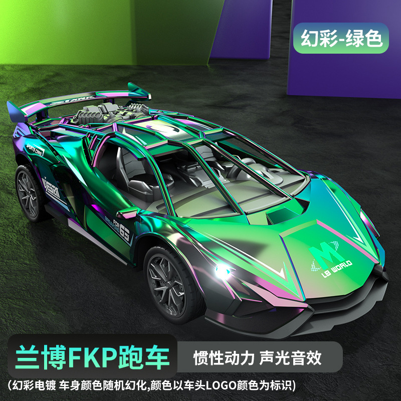 Nuevo coche de inercia acústica y óptica para niños juguetes modelo de coche deportivo de carreras juguetes acústicos y ópticos juguetes adornos juguetes al por mayor